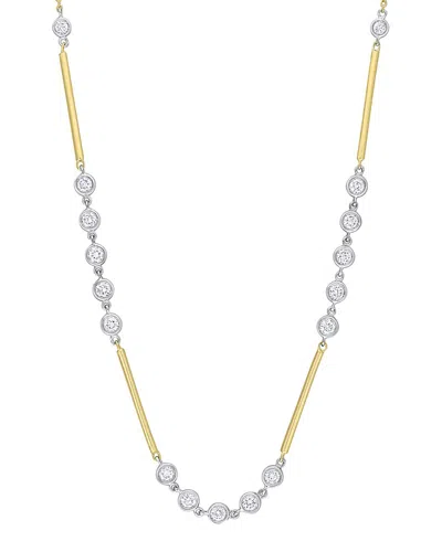 Rina Limor 14k Two-tone 0.57 Ct. Tw. Diamond Station Necklace In Gold
