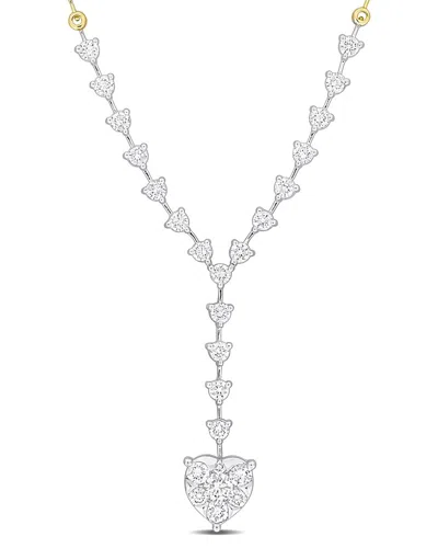 Rina Limor 14k Two-tone 1.32 Ct. Tw. Diamond Lariat Necklace In Metallic