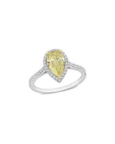 Rina Limor 14k Two-tone 1.75 Ct. Tw. Diamond Halo Ring In Metallic
