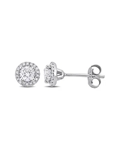 Rina Limor 18k 1.11 Ct. Tw. Diamond Studs In Silver