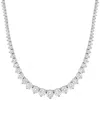 Rina Limor 18k 19.57 Ct. Tw. Diamond Graduated Heart Necklace In Metallic