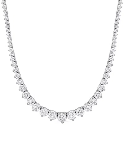 Rina Limor 18k 19.57 Ct. Tw. Diamond Graduated Heart Necklace In Metallic