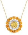 Rina Limor 18k Over Silver 11.44 Ct. Tw. Gemstone Pendant Necklace