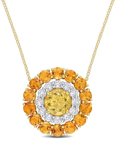 Rina Limor 18k Over Silver 11.44 Ct. Tw. Gemstone Pendant Necklace