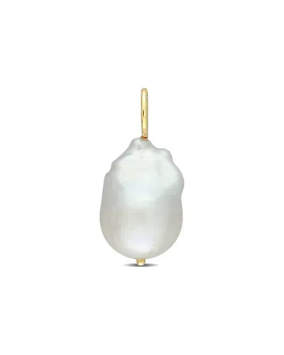 Rina Limor 18k Over Silver 13-13.5mm Pearl Pendant In Gray