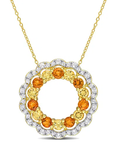 Rina Limor 18k Over Silver 5.88 Ct. Tw. Gemstone Pendant Necklace