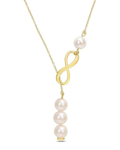 Rina Limor 18k Over Silver 8-8.5mm Pearl Lariat Necklace