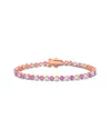 Rina Limor 18k Rose Gold Plated Silver 12.00 Ct. Tw. Lab-grown Sapphire  Bracelet