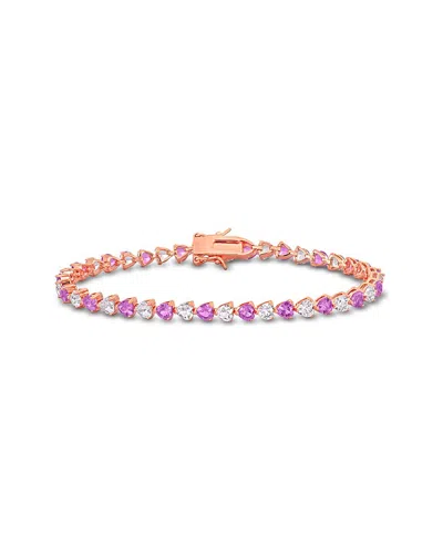Rina Limor 18k Rose Gold Plated Silver 12.00 Ct. Tw. Lab-grown Sapphire  Bracelet