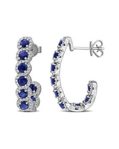Rina Limor 2 3/4ct Tgw Blue Sapphire 3/4ct Tw Diamond Open Ho In Metallic