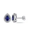 Rina Limor 2 3/4ct Tgw Created Blue And White Sapphire Teardr In Blue