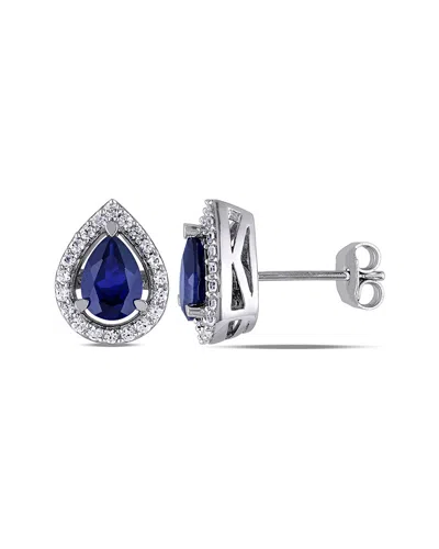 Rina Limor 2 3/4ct Tgw Created Blue And White Sapphire Teardr