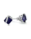 Rina Limor 2 5/8ct Tgw Created Blue Sapphire Stud Earrings In In Blue
