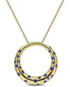 Rina Limor 2/5ct Tgw Created Blue Sapphire Open Circle Pendan In Gold