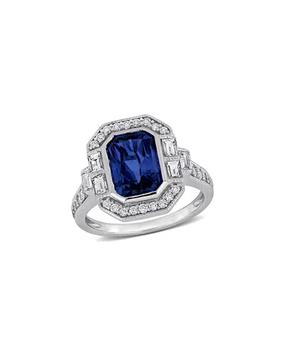 Rina Limor 3 2/5ct Tgw Octagon-cut Blue Sapphire 1ct Tw Multi In Metallic