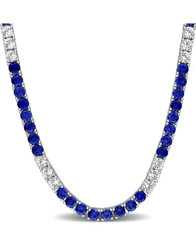Rina Limor 30 1/4ct Tgw Created White And Blue Sapphire Neck