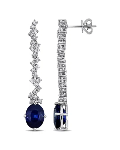 Rina Limor 5 5/8ct Tgw Oval-cut Blue Sapphire 3/4ct Tw Diamon In Metallic