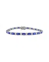 Rina Limor 6 1/3ct Tgw Baguette-cut Created Blue Sapphire And In Metallic