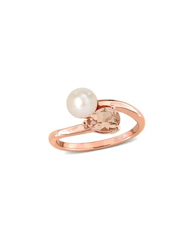 Rina Limor 10k Rose Gold 0.75 Ct. Tw. Morganite & 6-6.5mm Pearl Ring
