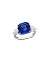 Rina Limor 6ct Tgw Created Blue Sapphire And 1 1/2 Lab-grown In Metallic