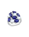 Rina Limor 7ct Tgw Created Blue And White Sapphire With Cultu In Metallic