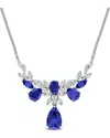 Rina Limor 8 5/8ct Tgw Created Blue Sapphire And 2ct Tw Lab-g In Metallic