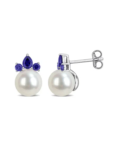 Rina Limor 8-8.5mm Cultured Freshwater Pearl And 5/8ct Tgw Cr In Silver