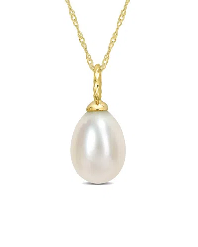 Rina Limor 8-8.5mm Freshwater Cultured Pearl Drop Pendant Wit In Gold