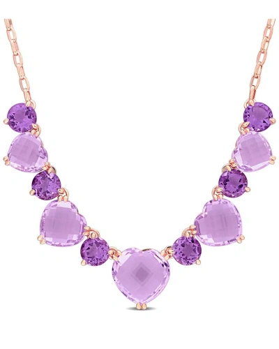 Rina Limor Bib 37.48 Ct. Tw. Rose De France Bib Necklace In Purple