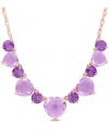 Rina Limor Bib 37.48 Ct. Tw. Rose De France Bib Necklace