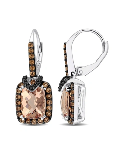 Rina Limor Dangle 4.30 Ct. Tw. Diamond & Morganite Dangle Earrings In Metallic