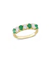 Rina Limor Eternity Bands 14k 1.14 Ct. Tw. Diamond & Emerald Semi-eternity Ring