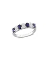 Rina Limor Eternity Bands 14k 1.34 Ct. Tw. Diamond & Sapphire Semi-eternity Ring