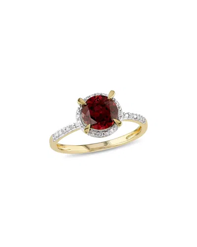 Rina Limor Fine Jewelery 10k 1.65 Ct. Tw. Diamond & Garnet Ring In Red