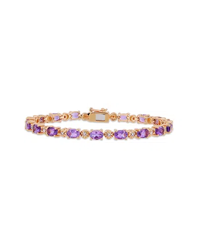 Rina Limor Fine Jewelry 18k Rose Gold Vermeil 7.22 Ct. Tw. Diamond & Amethyst Bracelet