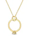 Rina Limor Gold Over Silver Diamond Pendant Necklace