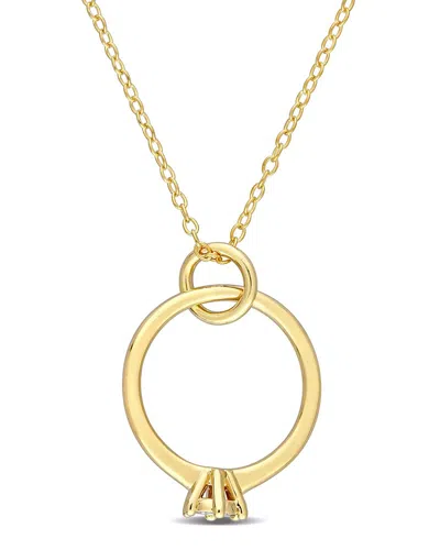 Rina Limor Gold Over Silver 0.02 Ct. Tw. Diamond Pendant Necklace