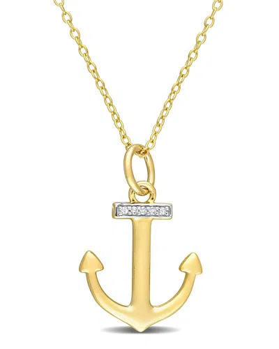 Rina Limor Gold Over Silver 0.03 Ct. Tw. Diamond Pendant Necklace
