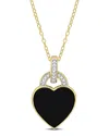 Rina Limor Gold Over Silver Diamond Enamel Pendant Necklace