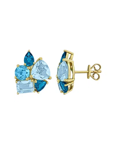 Rina Limor Gold Over Silver 10.92 Ct. Tw. Blue Topaz - London, Blue Topaz - Sky, Blue Topaz - Swiss  In Pattern