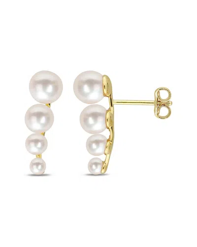 Rina Limor Gold Over Silver 3-6.5mm Pearl Graduated Studs