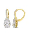Rina Limor Gold Over Silver 3.66 Ct. Tw. Sapphire Earrings