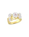 Rina Limor Gold Over Silver 4-7.5mm Pearl Coil Ring
