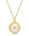 Rina Limor Gold Over Silver 9-9.5mm Pearl Pendant Necklace