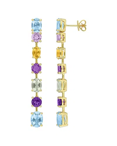 Rina Limor Gold Over Silver Silver 10.12 Ct. Tw. Gemstone Earrings