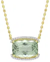 Rina Limor Gold Over Silver Silver 16.64 Ct. Tw. Green Quartz & White Topaz Pendant Necklace