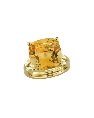Rina Limor Gold-plated Silver 10.50 Ct. Tw. Citrine Ring In Orange