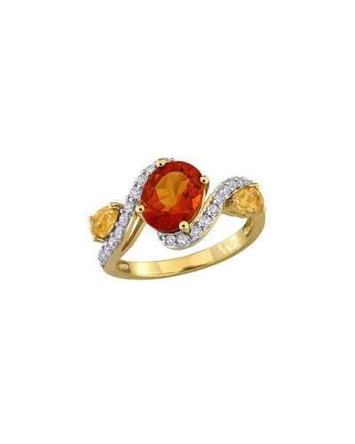 Rina Limor Gold-plated Silver 3.54 Ct. Tw. Gemstone Ring In Multi
