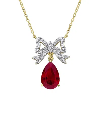 Rina Limor Gold-plated Silver 4.50 Ct. Tw. Lab-grown Gemstone Necklace