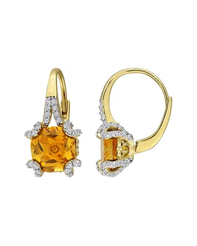 Rina Limor Gold-plated Silver 4.74 Ct. Tw. Gemstone Earrings In Pink